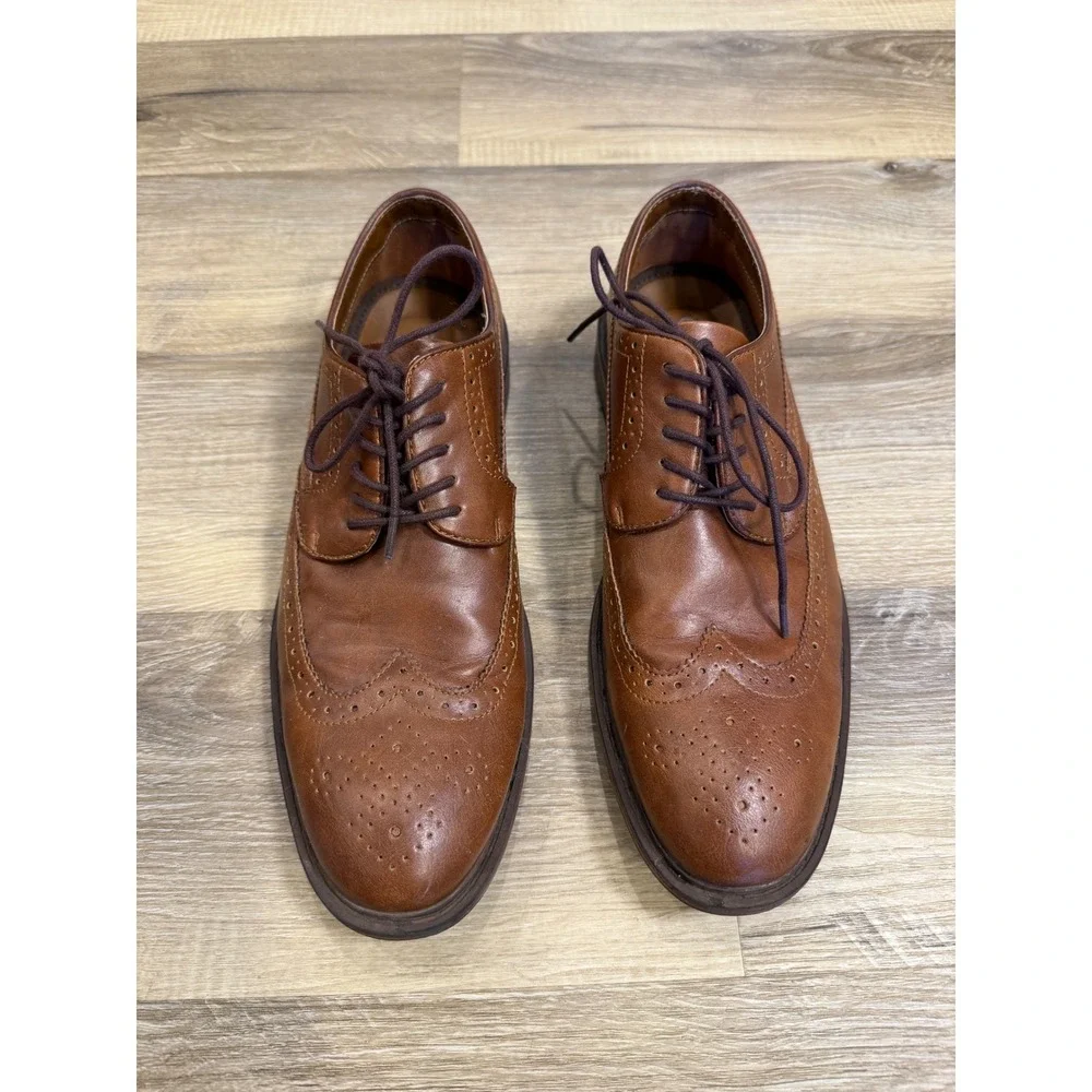 Goodfellow & Co Mens Brown Wingtip Brogue Oxford Dress Shoes Size 8 098005211